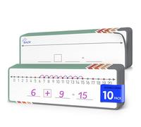 Scribbledo Dry Erase Number Line for Students Grades K2-K3, 10 Pack Double-Sided 0-20 and Open Number Line Layouts for Hands-On Elementary Math Practice, Classroom, Homeschool and Tutoring 4x12 Inch