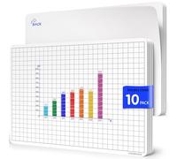 SCRIBBLEDO Grid Dry Erase Sheets 9”x12” Math Practice Small White Board Sheets Math Manipulatives Quad Graph Whiteboard Sheets Math Supplies Homeschool Teacher Students Classroom Pack of 10