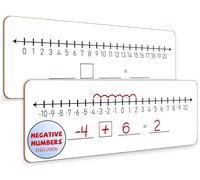 Scribbledo Negative Number Line Board 4''x12'' Inch Lapboard Double Sided White Board Featuring -10 Through +10 Number Line & 0-20 Dry Erase Students Desk Whiteboard Math Manipulatives
