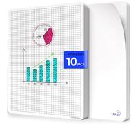 Scribbledo Small Grid Dry Erase Sheets 9”x12” Math Practice Quad Graph Whiteboard Sheets Math Supplies Pack of 10