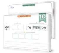 SCRIBBLEDO Sounds & Blends Dry Erase Sheets 9”x12” Phonics Manipulatives Elkonin Boxes Reading Manipulatives Blending Boards Phonemic Sound Boxes Syllables Letter Practice Classroom Pack of 10