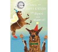 Scribbler Alpacas with Maracas! Alpaca's Jazzy Shakers! Funny Birthday Card SCR0223