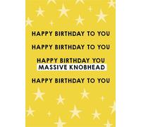 Scribbler Happy Birthday to You Massive Knobhead Funny Birthday Card SCR0469