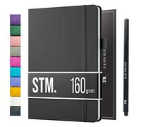 Scribbles That Matter B5 Dotted Journal Notebook + Free Pen! Your Bullet Dotted Journal Vegan Hard Cover 160gsm Dotted Notebook Bleedproof thick paper with 150 Pages for Work (7 x 10), Charcoal