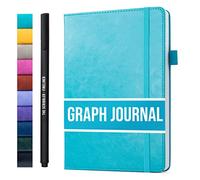 Scribbles That Matter Graph paper Notebook for writing | 200 pages A5 Squared notebook, 120gsm Thick Paper with Sticky Notes, pen holder, band, (V) leather hard cover graph notebook, 5.75x8.2 inches