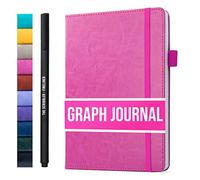 Scribbles That Matter Graph paper Notebook for writing | 200 pages A5 Squared notebook, 120gsm Thick Paper with Sticky Notes, pen holder, band, (V) leather hard cover graph notebook, 5.75x8.2 inches