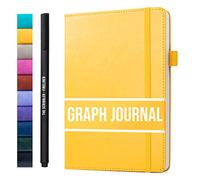 Scribbles That Matter Graph paper Notebook for writing | 200 pages A5 Squared notebook, 120gsm Thick Paper with Sticky Notes, pen holder, band, (V) leather hard cover graph notebook, 5.75x8.2 inches