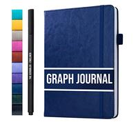 Graph paper Notebook for writing | 200 pages A5 Squared notebook, 120gsm Thick Paper with Sticky Notes, pen holder, band, (V) leather hard cover| Scribbles That Matter graph notebook, 5.75x8.2 inches