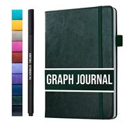 Scribbles That Matter Graph paper Notebook for writing | 200 pages A5 Squared notebook, 120gsm Thick Paper with Sticky Notes, pen holder, band, (V) leather hard cover graph notebook, 5.75x8.2 inches
