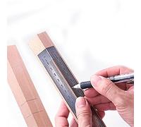 Scribe Line Marking Ruler with Holes Measuring Tools Carpenter Measuring Tools Drawing Ruler with Stop High Precision Woodwork Marking Gauge 3D Rulers,90 Degree Right Scale Stainless Steel (180mm)