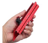 Scribe Tool - 4-Sided Precision Ruler with Magnetic Base - Wood Scribe Tool Carpenter Gauge Ruler - for Framing Wallpaper Carpet Cutting Layout Drafting Carpenter Men