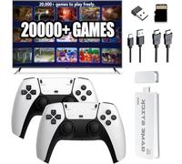 ScriMemo 2026 Upgraded Retro Game Stick Console - Video Game Console with 21,000+ Games, Enhanced Dual 2.4G Wireless Controllers, Plug and Play TV Nostalgia Stick, HDMI Output
