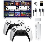ScriMemo Upgraded Retro Game Console with 21000+ Classic Games - Dual Controllers, Plug & Play, 2 Players for TV, HDMI Output, Family Entertainment System