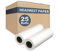 ScripHessco Headrest Paper Rolls, 25-Pack - 8.5" x 125' - Crepe Finish 17 Pound Paper - Disposable Face Cradle Surface Paper Spool for Medical, Exam and Chiropractic Tables