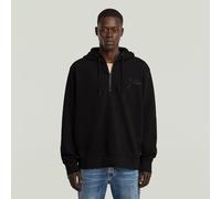 Script Half Zip Hoodie - Black - Men XS
