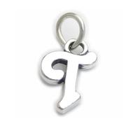 Script Letter T Initial sterling silver charm .925 x 1 Letters charms