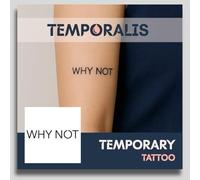 Script tattoo - Temporalis® | Temporary tattoos for women and men - Vegan fake tattoos, waterproof and EU-certified - Lasts 1 to 2 weeks [ WHY NOT ]