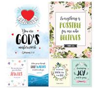 Scripture Cards - Set of 24 Boxed Bible Verse Blank Note Cards with Envelopes - Christian Greeting Cards/Inspirational Prayer Cards, 6 Designs. Christ
