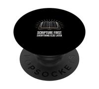 Scripture First Everything Later Christian Faith Bible PopSockets Adhesive PopGrip