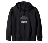 Scripture First Everything Later Christian Faith Bible Zip Hoodie