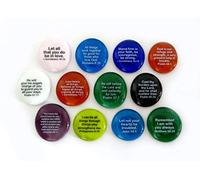 Scripture Glass Stones, 12 of Your Favorite Inspiring Bible Verses on Translucent and Opaque Rocks, by Lifeforce Glass, Set I.