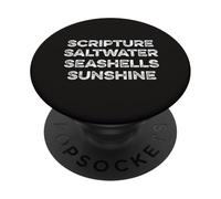 Scripture Saltwater Seashells Sunshine Christian Retreat God PopSockets Adhesive PopGrip