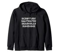 Scripture Saltwater Seashells Sunshine Christian Retreat God Zip Hoodie