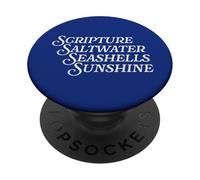 Scripture Saltwater Seashells Sunshine God Christian Retreat PopSockets Adhesive PopGrip