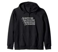 Scripture Saltwater Seashells Sunshine God Christian Retreat Zip Hoodie