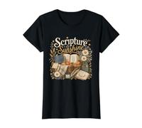 Scripture & Sunshine Christian Bible Study Design Value Graphic T-Shirt, Women, Black, L