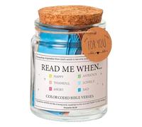 Scripture Verse Jar - Bible Jar, Christian Pot | Religious Cards Color Coded | Notes Baptism Keepsake Easter Christmas Mother's Day Men Daily Devotional Women Emotion Elderly Church Youth