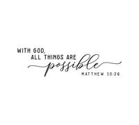 Scripture Wall Decal Home Decor Bible Verse Vinyl Wall Sticker Inspirational Quote Christian Bedroom Decals Removable Small - 16x57cm