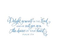 Scripture Wall Sticker Delight Yourself in The Lord Bible Verse Hand Lettered Art Christian Vinyl Decal Scripture Wall Decor Large - 54x114cm
