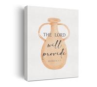 Scripture Watercolor Poster God Provides Christian Wall(Framed,12x18inch(30x45cm))