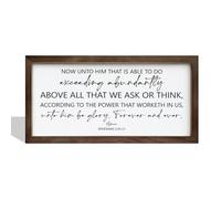 Scripture Wood Sign, Christian Decor Sign, Framed Wall Plaque Sign, Ephesians 3:20-21 Sign, Frame Bible Verse Decor, Farmhouse Christian Home Decor, Office Decor, Christian Gift for Him