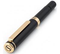 Scriveiner Black Rollerball EDC Luxury Pen, Stunning Pocket Pen, Real Gold Plating, Cool Writing Pen, Best Gift for Men, Women, German Schmidt Refill, Nice Present, Fancy Office Designer
