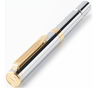 Scriveiner EDC Silver Chrome Rollerball Luxury Pen, Stunning Heavy Pocket Pen, Real Gold Plating, Cool Writing Pen, Best Gift for Men & Women, German Schmidt Refill, Nice Office Designer