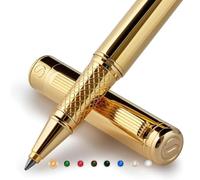 Scriveiner Gold Rollerball Pen - Stunning Luxury Pen, Real Gold Plating, Schmidt Ink Refill, Best Roller Ball Pen Gift Set for Men & Women, Professional, Executive Office, Nice Pens