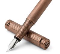 Scriveiner Luxury Fountain Pen - Stunning Copper Luxury Pen, Schmidt Gilded Nib (Medium), Converter, Best Pen Gift Set for Men & Women, Professional, Executive, Office, Nice Pens