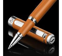 Scriveiner Orange Rollerball Pen - Stunning Luxury Pen With Chrome Finish, Schmidt Ink Refill, Best Roller Ball Gift Set for Men & Women, Professional, Executive Office, Nice Pens