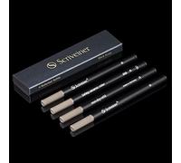 Scriveiner Rollerball Refill Black Broad - 4 Rollerball Refills Designed for Scriveiner Pens - Safety Ceramic Non Dry Roller Pen Refill B - Schmidt 888 Size - Made in Germany