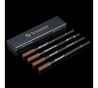 Scriveiner Rollerball Refill Black Fine - 4 Rollerball Refills Designed for Scriveiner Pens - Safety Ceramic Non Dry Roller Pen Refill F - Schmidt 888 Size - Made in Germany