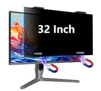 SCRMMQH Magnetic 32 Inch Privacy Screen for Monitor 16:9 Aspect Ratio Hanging Removable Privacy Screen for Computer Monitor, Anti Glare Blue Light Filter, Eye Protection