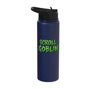 Scroll Goblin Funny Addicted to Social Media Scrolling Apps Stainless Steel Insulated Water Bottle