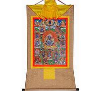 Scroll Painting， Silk Scroll Painting,Tibetan Thangka,Mahakala,Protector Deity(Beige,Small(35cm*27cm))
