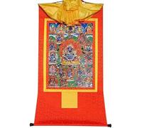 Scroll Painting， Silk Scroll Painting,Tibetan Thangka,Mahakala,Protector Deity(Red,Small(35cm*27cm))