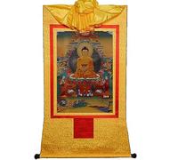 Scroll Painting， Silk Scroll Painting,Tibetan Thangka,Vintage Sakyamuni Tapestry(OneColor,Medium)