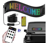 Scrolling Bright Advertising LED Signs, Programmable LED Sign, 15"×4" USB 5V Scrolling Matrix Panel With Pre-made Animations, Bluetooth APP Control for Car, Store, Party, Bar, Hotel