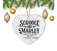 Scrooge And Marley Counting House Ornament for Christmas Tree Decor Quote Sayings Ornament Personalized Christmas Ornaments Ceramic Hanging Ornaments Holiday Christmas Keepsake