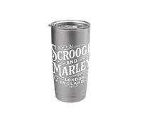 Scrooge and Marley London, England White Print Stainless Steel Insulated Tumbler
